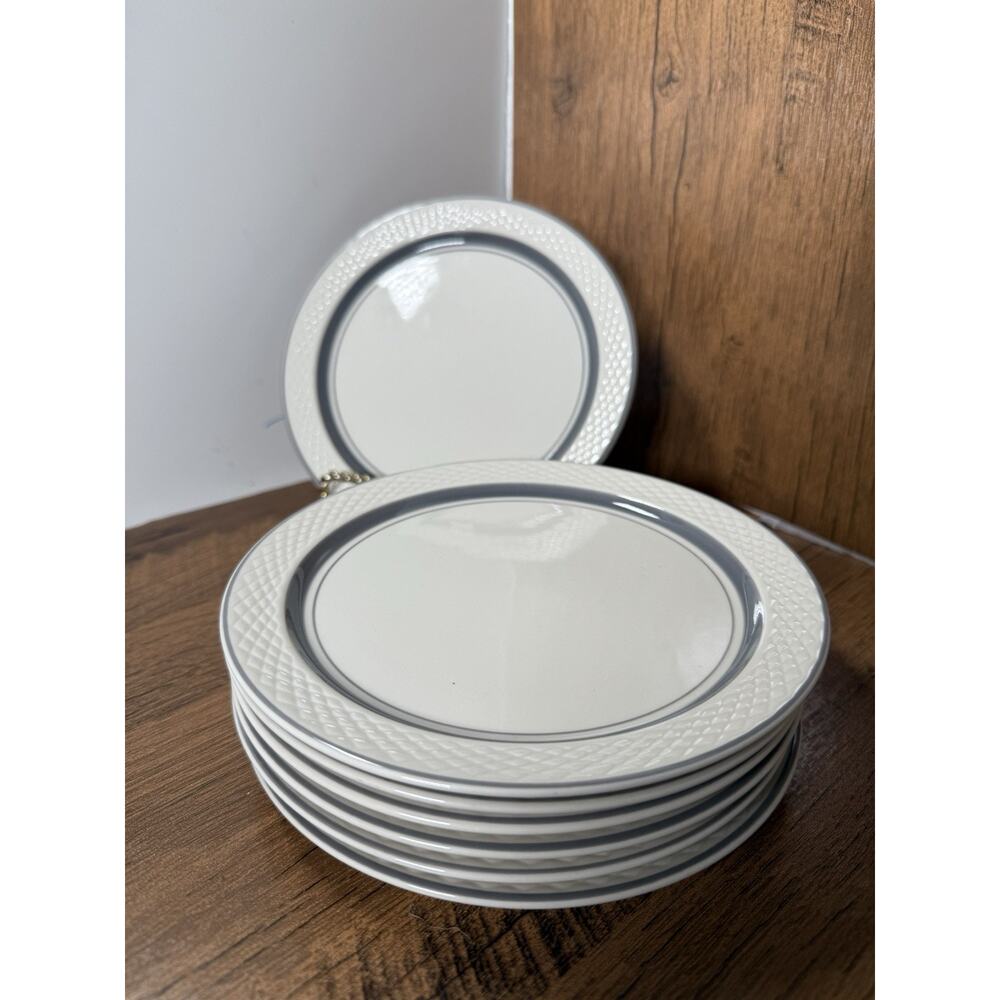 Jackson Custom China White Grey Band Bread Plate Restaurant Ware